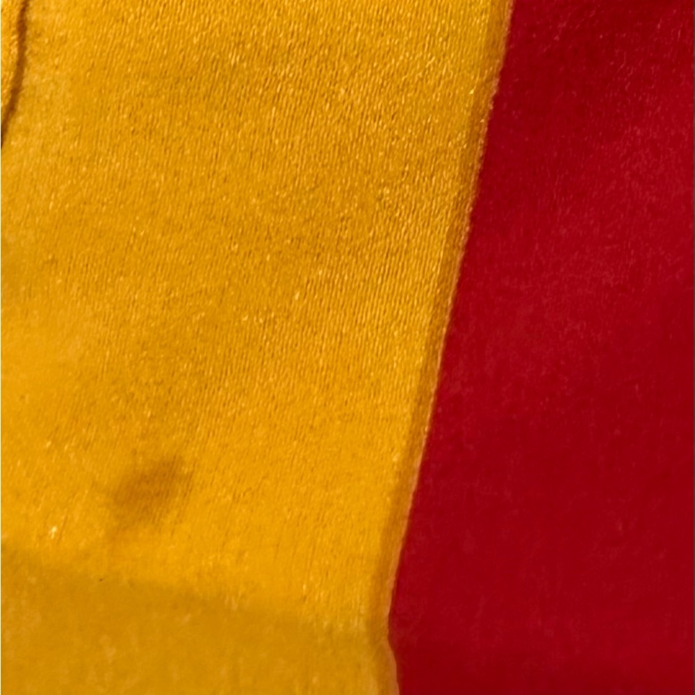 Cartier(Les Must de Cartier) vintage Silk Red & Yellow Leopard Accent Scarf - Picture 3 of 3